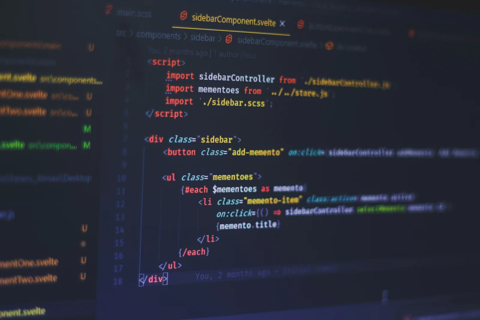 Programmcode einer modernen Webanwendung